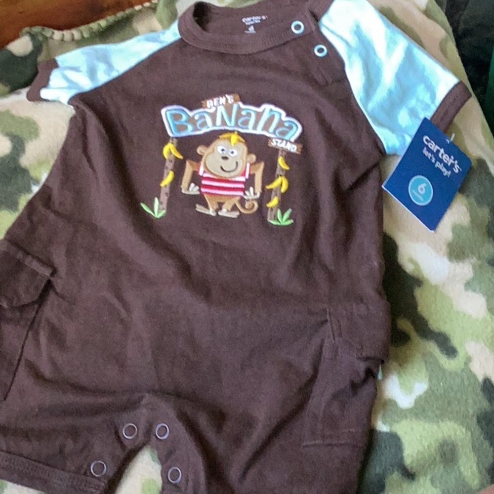 Carter's Brown and Blue Baby Romper